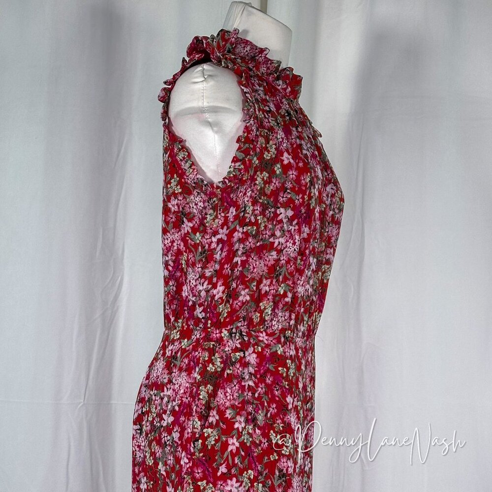 Anthropologie Ali & Jay Troubadour Red Floral Sleeveless Ruffle Jumpsuit - Picture 3 of 14